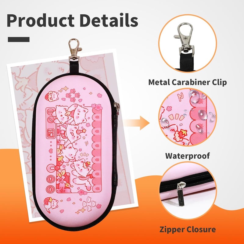 FlyingMage Store Double Eyeglasses Case, Hard Shell Dual Sunglasses Organizer with Zipper Clip Travel Glasses Storage for Women Men - Image 4